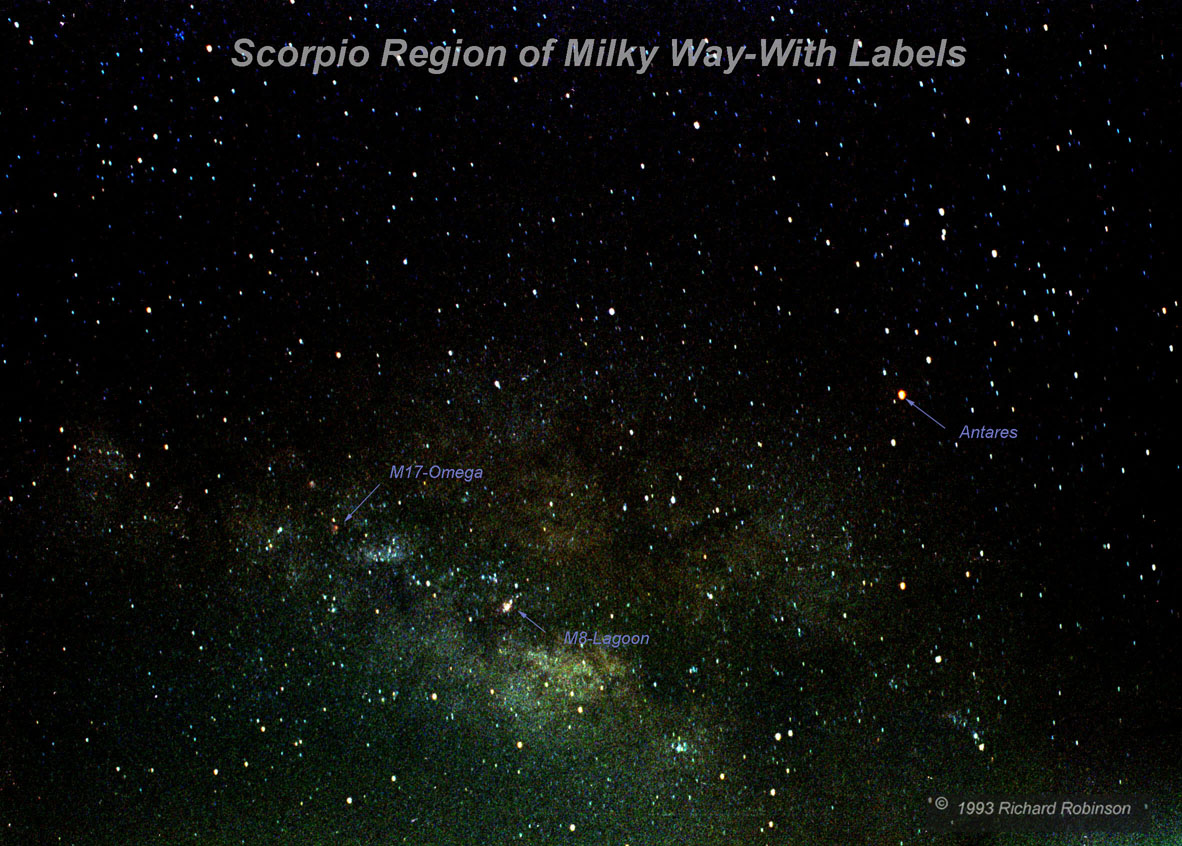 Scorpio Region of Milky Way with a few Lables